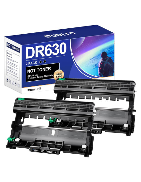 Reemplazo Tambor Brother DR-630 - 2 Paquetes Negro Alto Rendimiento