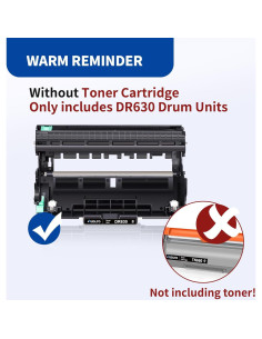 Reemplazo Tambor Brother DR-630 - 2 Paquetes Negro Alto Rendimiento 2