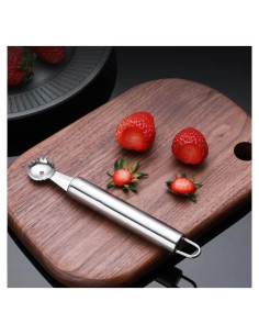 Descorazonador de Acero Inoxidable ASEANAO para Tomates y Fresas