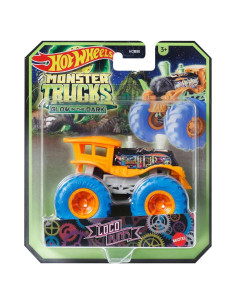 Camión de Monstruo Hot Wheels Loco Punk 1:64 Brilla en la Oscuridad
