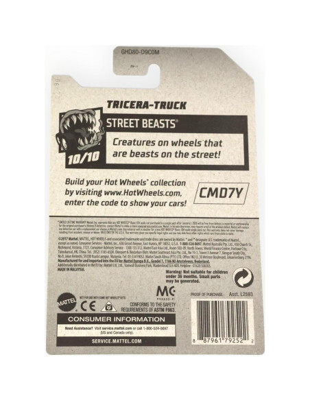 Hot Wheels Tricera-Truck 1:64 Caza del Tesoro Mattel