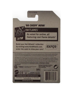 Auto de Colección Hot Wheels '66 Chevy Nova Negro 23g 2
