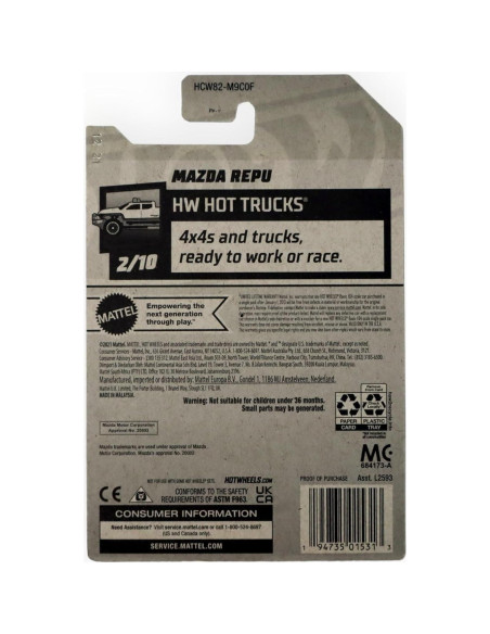 Hot Wheels Mazda REPU 2022 - HW Hot Trucks 1:64 Verde