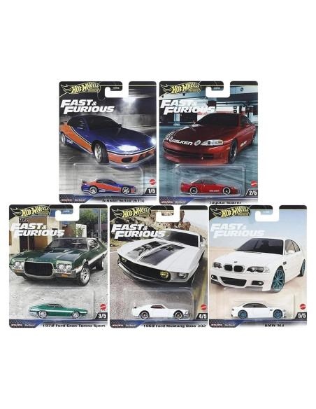 Conjunto de Autos Diecast Hot Wheels 2024 Rápido y Furioso 5 Piezas