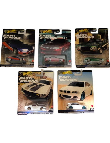 Conjunto de Autos Diecast Hot Wheels 2024 Rápido y Furioso 5 Piezas