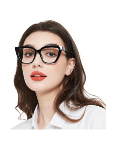 Gafas de lectura grandes estilo gato WEMOOTANTS 2.0x negras