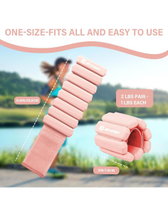 Pesas de Muñeca y Tobillo AKSPORT 0.91 kg Ajustables 2