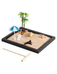 Jardín Zen Mini Japonés NQEUEPN - Decoración de Escritorio 21.5x17.5cm