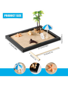 Jardín Zen Mini Japonés NQEUEPN - Decoración de Escritorio 21.5x17.5cm 2