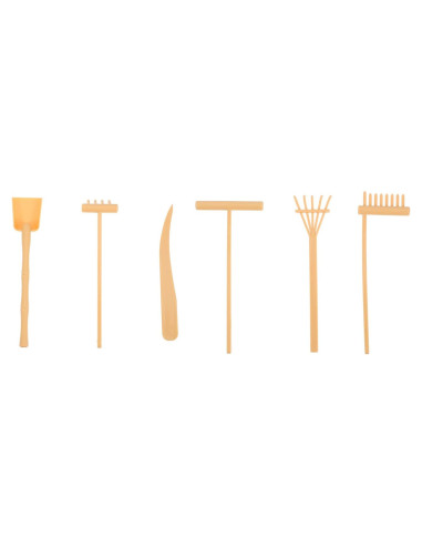 Juego de 6 Rastrillos de Jardín Zen Toyvian de Bambú 15.5 cm