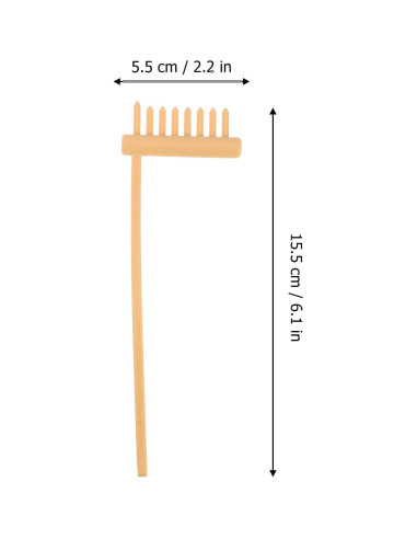 Juego de 6 Rastrillos de Jardín Zen Toyvian de Bambú 15.5 cm