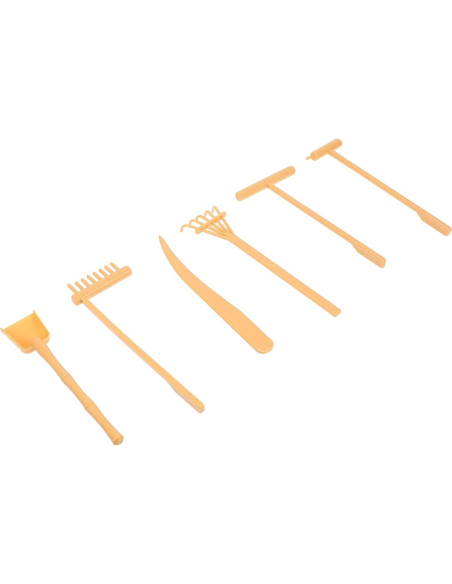 Juego de 6 Rastrillos de Jardín Zen Toyvian de Bambú 15.5 cm