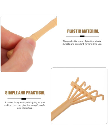 Juego de 6 Rastrillos de Jardín Zen Toyvian de Bambú 15.5 cm