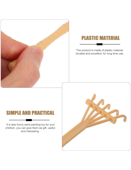 Juego de 6 Rastrillos de Jardín Zen Toyvian de Bambú 15.5 cm