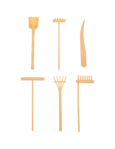 Juego de 6 Rastrillos de Jardín Zen Toyvian de Bambú 15.5 cm