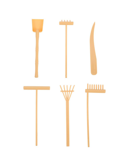 Juego de 6 Rastrillos de Jardín Zen Toyvian de Bambú 15.5 cm