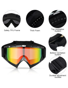 Gafas de Motocross Frienda 3 Pcs A prueba de Polvo y Viento 2