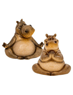 Figurita de Hipopótamo Zen Meditando 11.43 cm Decoración