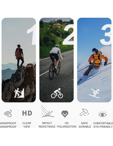 Gafas de Motocicleta Immoono MOON030 con Bufandas para el Cuello