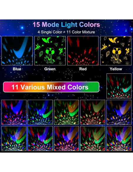 Proyector de Luz Nocturna DCAUT Unicornio Rosa 360 16 Colores