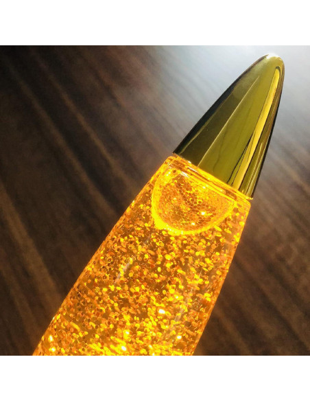 Mini Lámpara de Lava LED Sezrgiu Cohete Dorada 18.5cm 2 Pcs