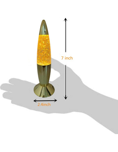 Mini Lámpara de Lava LED Sezrgiu Cohete Dorada 18.5cm 2 Pcs