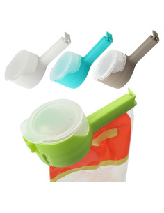 4 Clips de Sellado de Comida CALIDAKA con Boquilla - Reutilizables