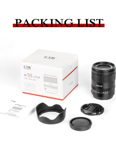 Lente 7artisans AF 50mm F1.8 para Sony E, Enfoque Automático