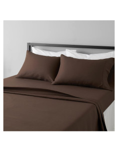 Juego de Sábanas Microfibra Amazon Basics Reina Chocolate 4 Piezas