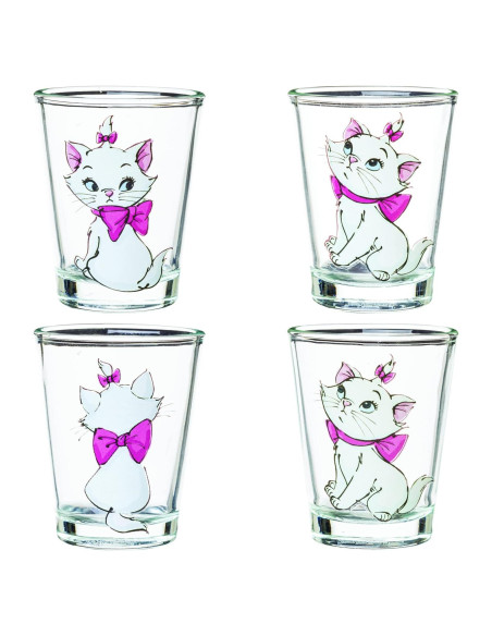 Juego de 4 Mini Vasos Silver Buffalo Aristocats Marie 44 ml