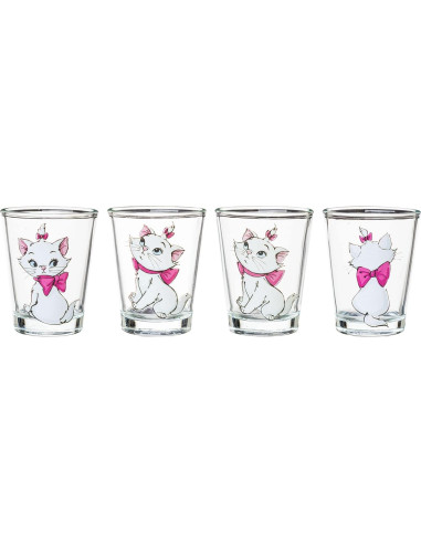 Juego de 4 Mini Vasos Silver Buffalo Aristocats Marie 44 ml