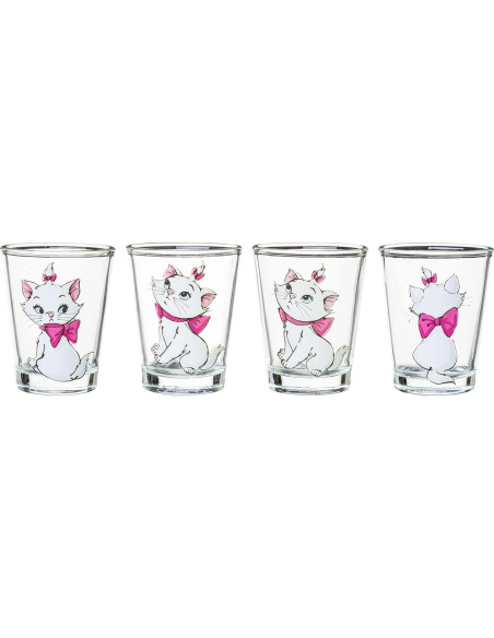 Juego de 4 Mini Vasos Silver Buffalo Aristocats Marie 44 ml