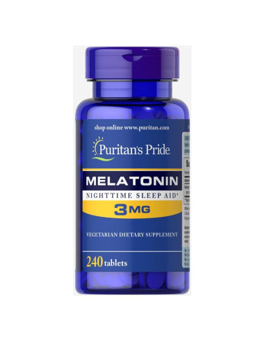 Tabletas de Melatonina Puritan's Pride 3 mg - 240 Unidades