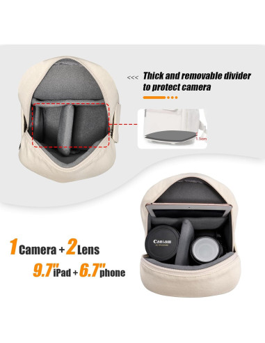 Bolsa de cámara Cwatcun cruzada para DSLR y mirrorless 23x14x30cm
