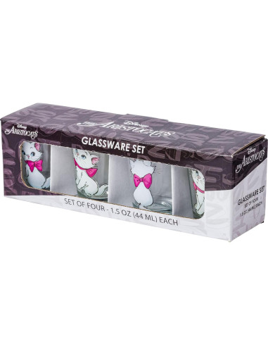 Juego de 4 Mini Vasos Silver Buffalo Aristocats Marie 44 ml