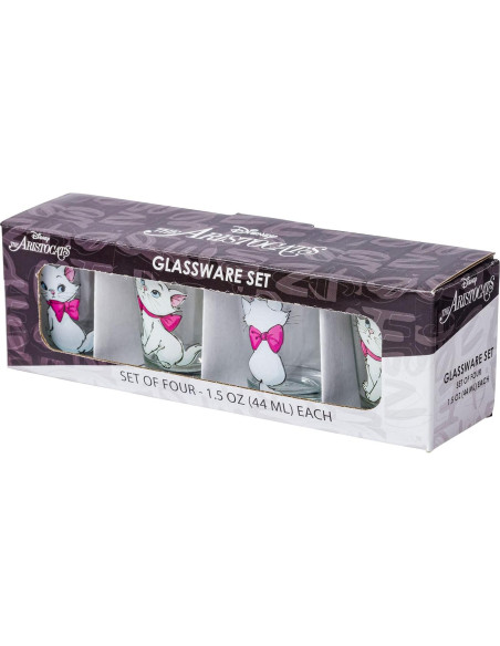 Juego de 4 Mini Vasos Silver Buffalo Aristocats Marie 44 ml