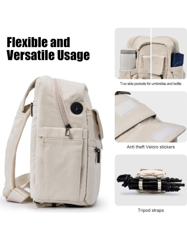 Bolsa de cámara Cwatcun cruzada para DSLR y mirrorless 23x14x30cm