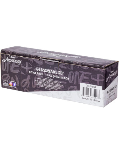 Juego de 4 Mini Vasos Silver Buffalo Aristocats Marie 44 ml