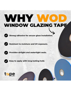 Cinta de Montaje Doble Cara WOD 0.95 cm x 0.32 cm x 22.86 m Negra 2