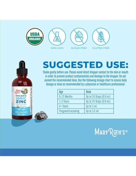 Suplemento de Zinc Líquido MaryRuth 118.29 ml Vegano