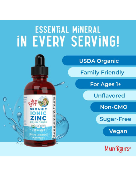 Suplemento de Zinc Líquido MaryRuth 118.29 ml Vegano