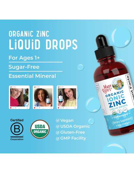 Suplemento de Zinc Líquido MaryRuth 118.29 ml Vegano