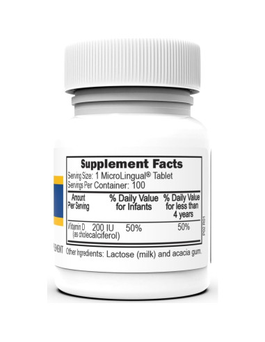 Suplemento de Vitamina D3 para Bebés Superior Source - 100 Tabletas MicroLinguales
