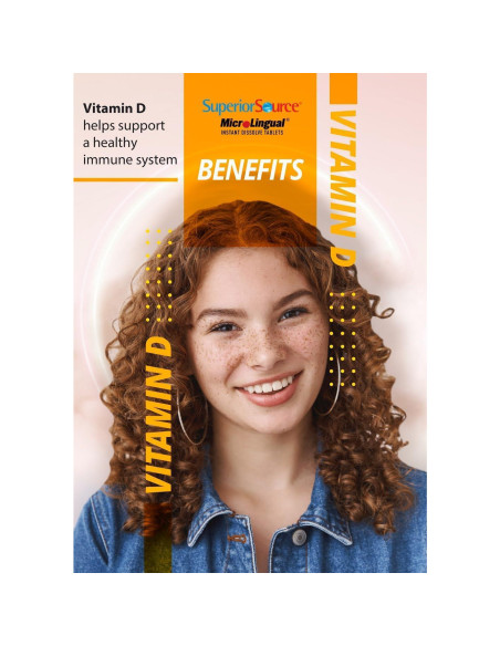Suplemento de Vitamina D3 para Bebés Superior Source - 100 Tabletas MicroLinguales Suplemento de Vitamina D3 para Bebés Superior Source - 100 Tabletas MicroLinguales