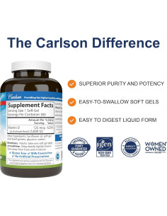 Carlson Vitamina D3 5000 UI 360 Cápsulas Blandas Salud Ósea 2