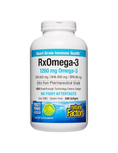 Aceite de Pescado RxOmega-3 Factores Naturales 1260 mg 240 Cápsulas