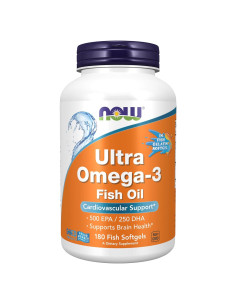 Suplemento Omega-3 NOW Foods 1000 mg 500 EPA 250 DHA 180 Cápsulas