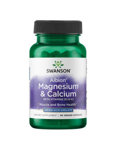 Suplemento de Magnesio y Calcio Quelado Swanson 90 Cápsulas