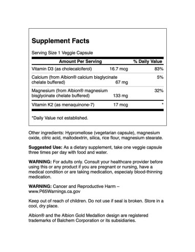 Suplemento de Magnesio y Calcio Quelado Swanson 90 Cápsulas