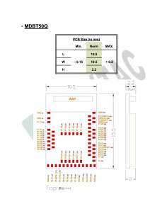 Módulo Antena Chip nRF52840 Raytac MDBT50Q-1MV2 BLE 2